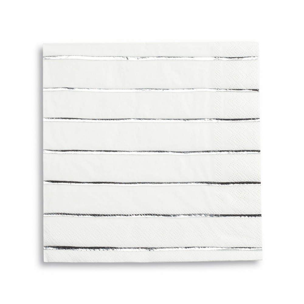 Frenchie Metallic Striped Large Napkins - 16 Pk. - Gold