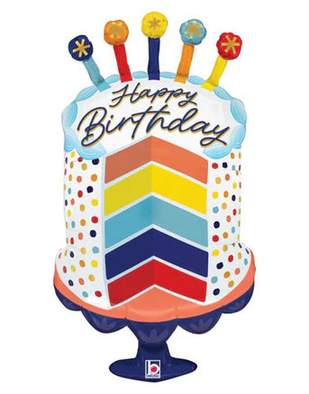 Sliced Birthday Cake Balloon - 32"