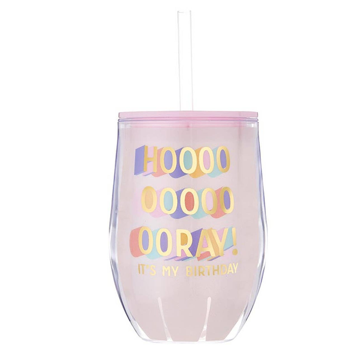 Double-Wall Wine Tumbler - Hoooray Birthday