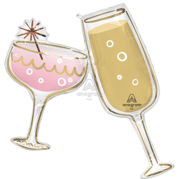 Champagne Glasses Radiant Toast Balloon - 32"