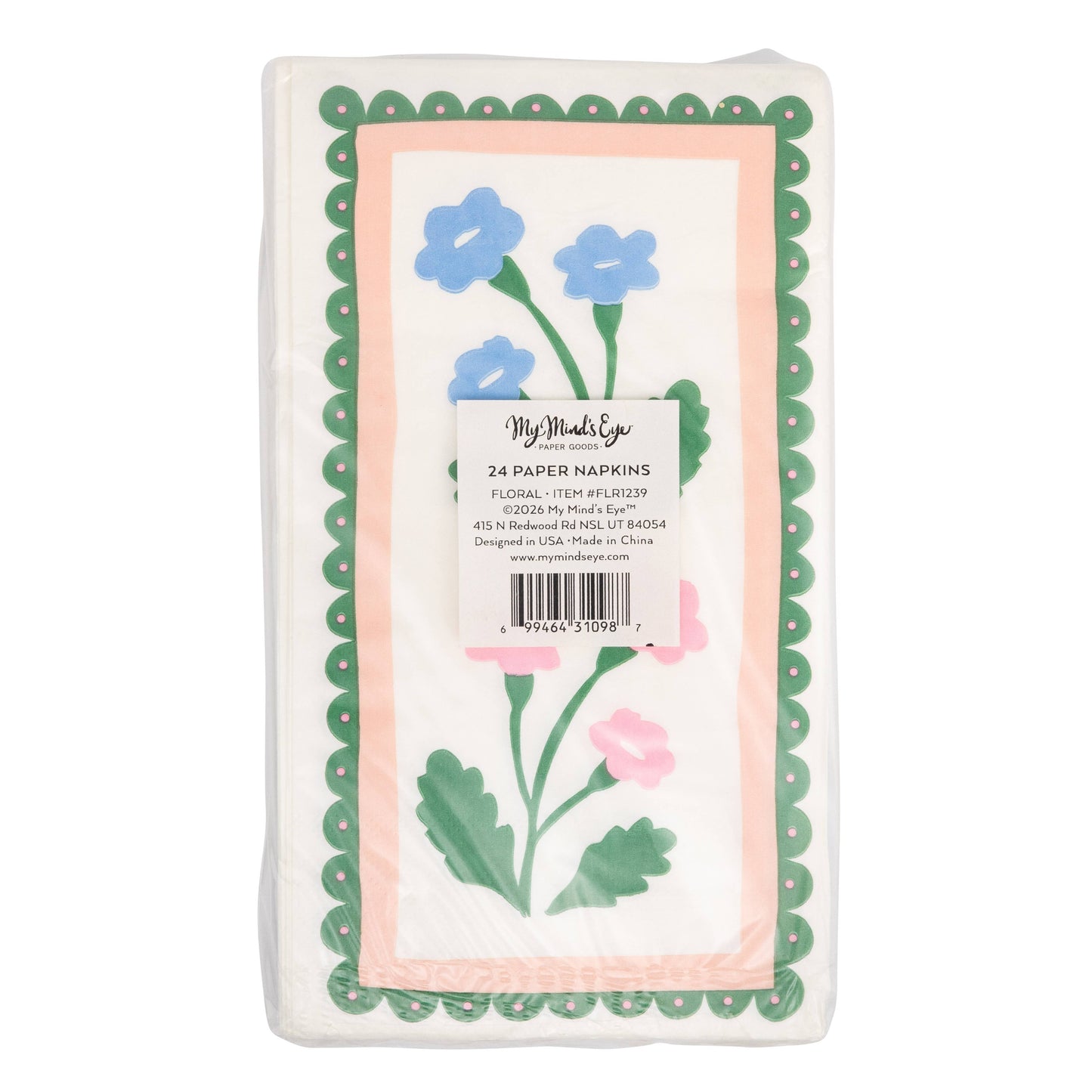 Floral Border Dinner Napkin