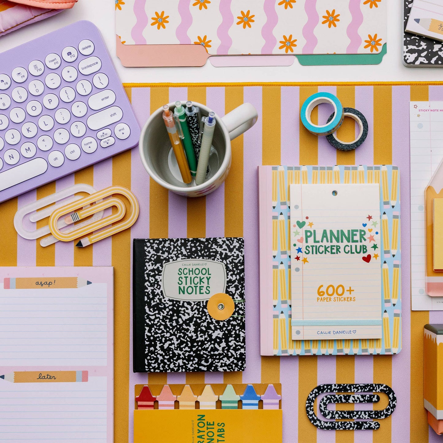 Crayon Sticky Note Tabs Set