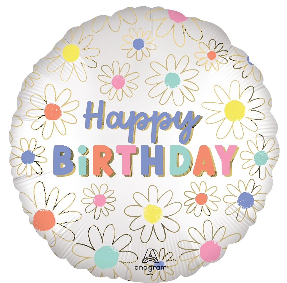 Daisies Happy Birthday Foil Balloon
