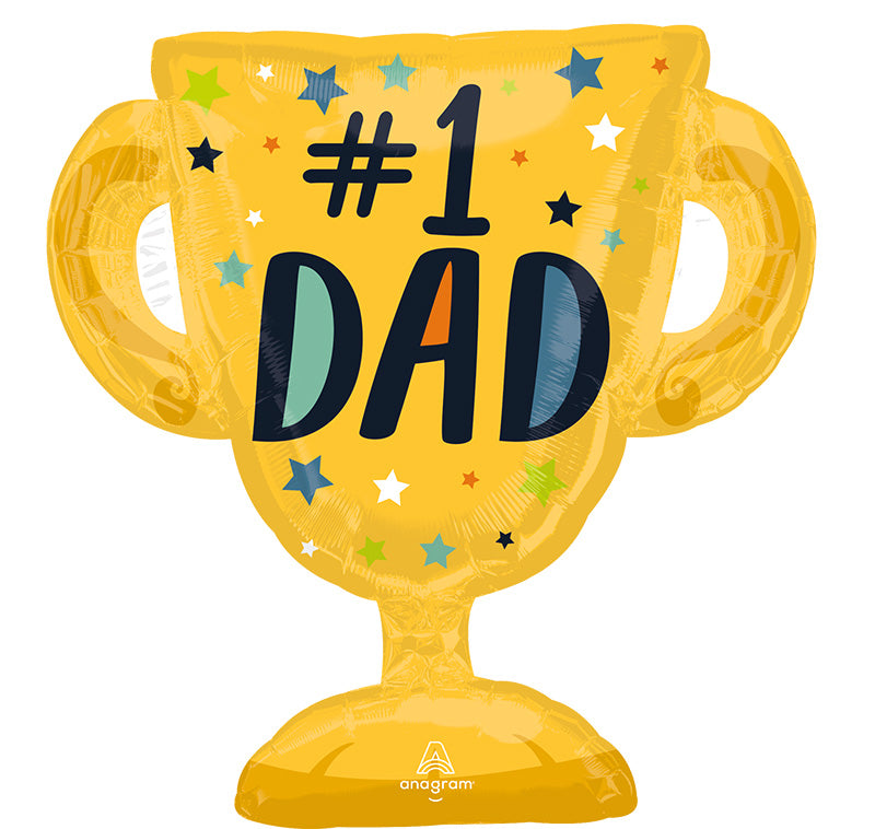 #1 Dad Trophy SuperShape Foil Balloon - 27"