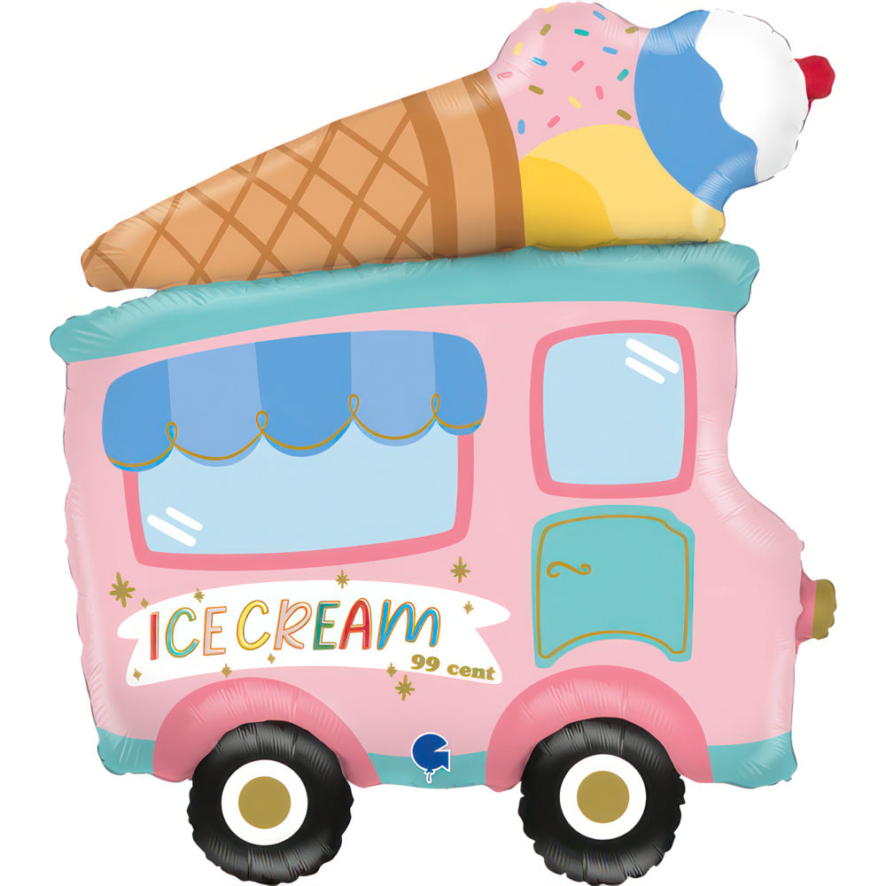 60's Ice Cream Truck Foil Balloon - 38"