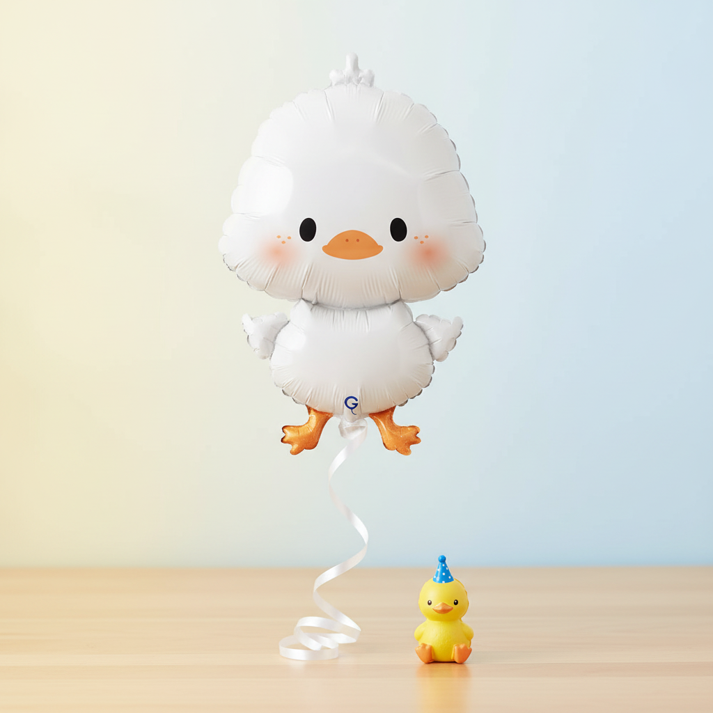 White Duckling Foil Balloon - 25"