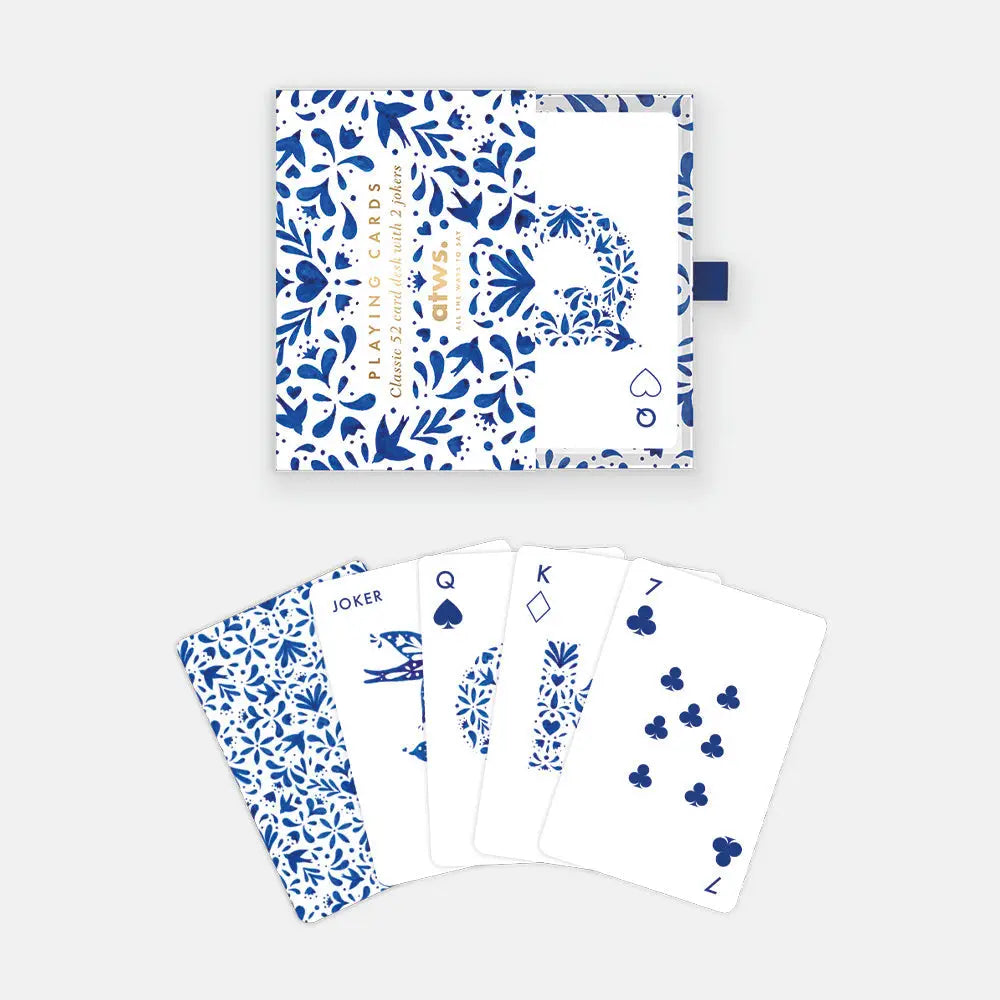 Blue Swallows - Playing Cards