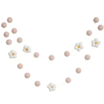 Blush Felt Daisy Garland - 6 Feet