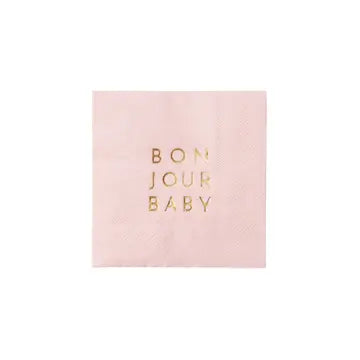 Bonjour Baby Petal Pink Cocktail Napkins
