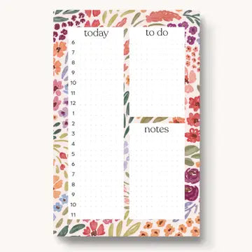 Countryside Blooms Hourly Planner Notepad