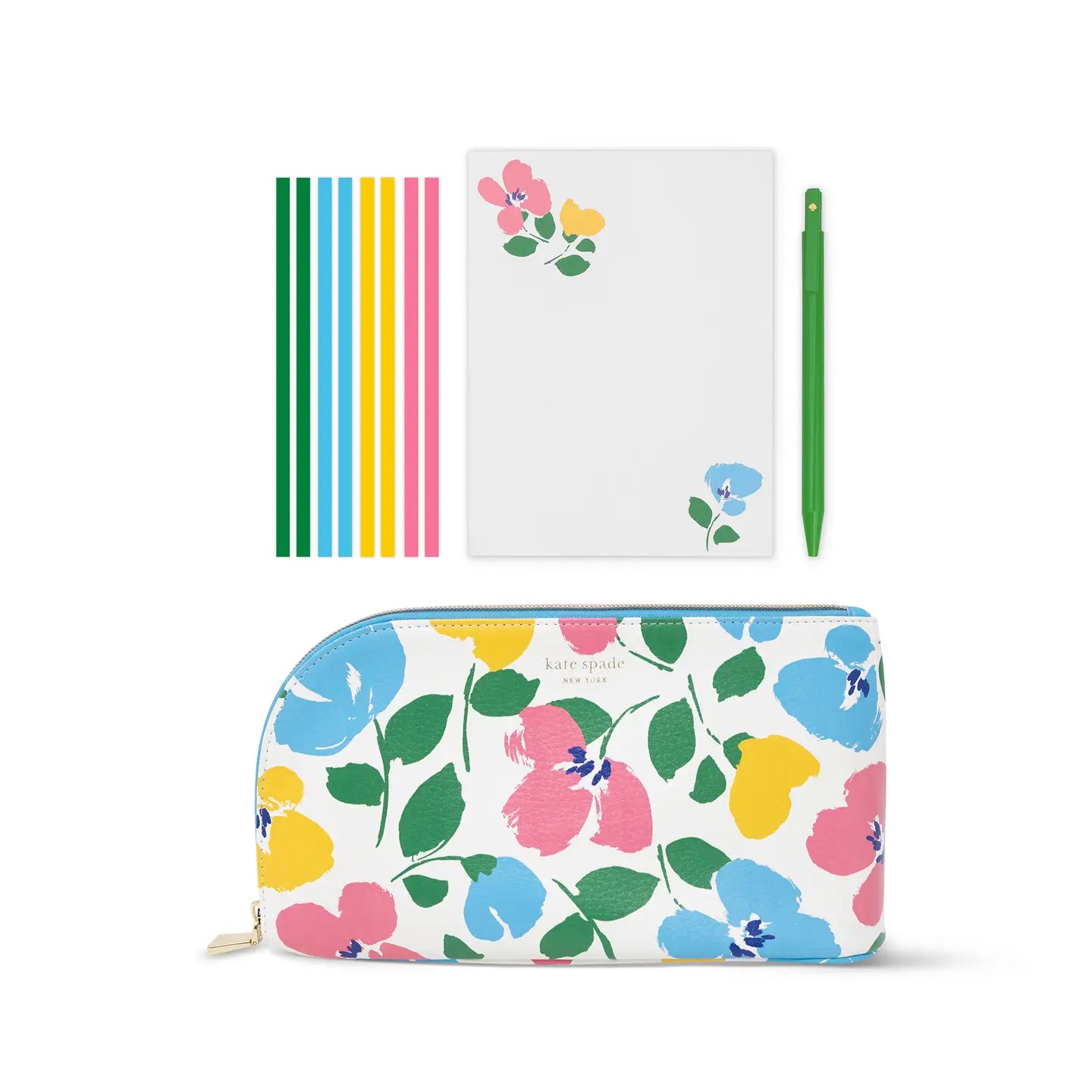 Desk Essentials Pouch, Painterly Bouquet