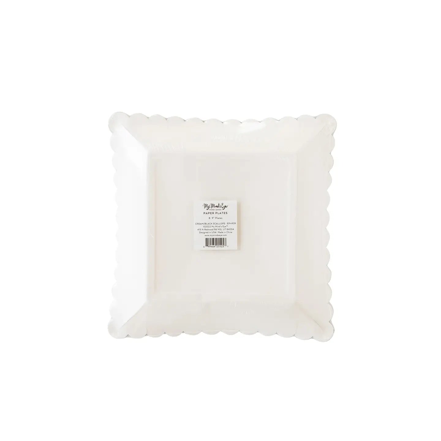 Ephemera Halloween White with Black Edge Scallop Plate