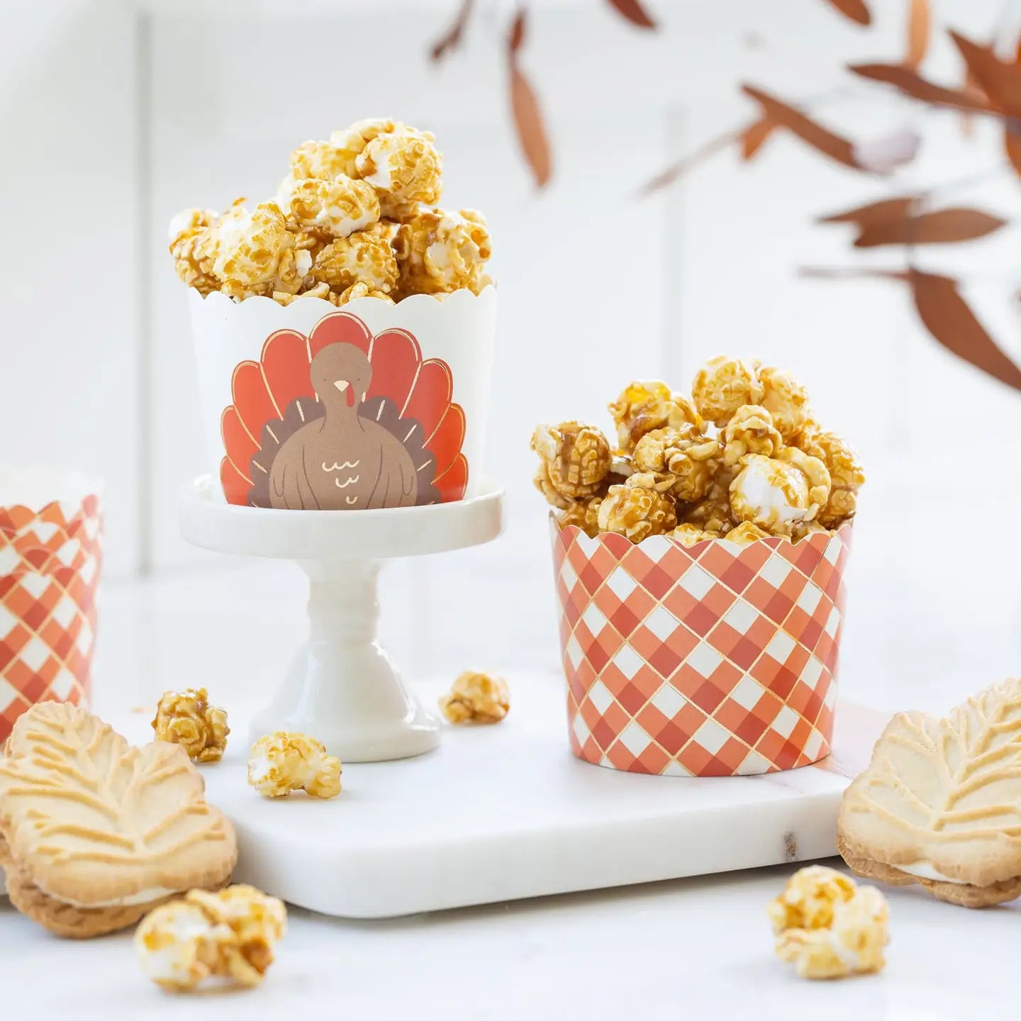 Foiled Orange Turkey 5 oz Baking Cups
