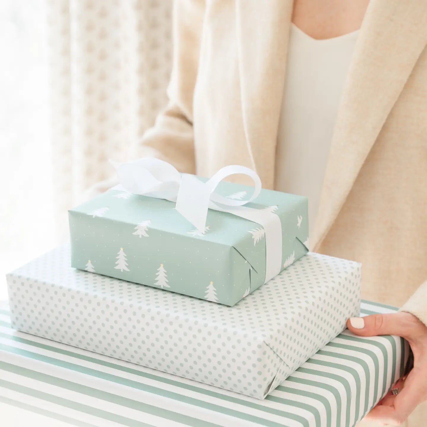 Green Christmas Tree Wrapping Paper