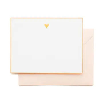 Gold Heart Letterpress Note Set