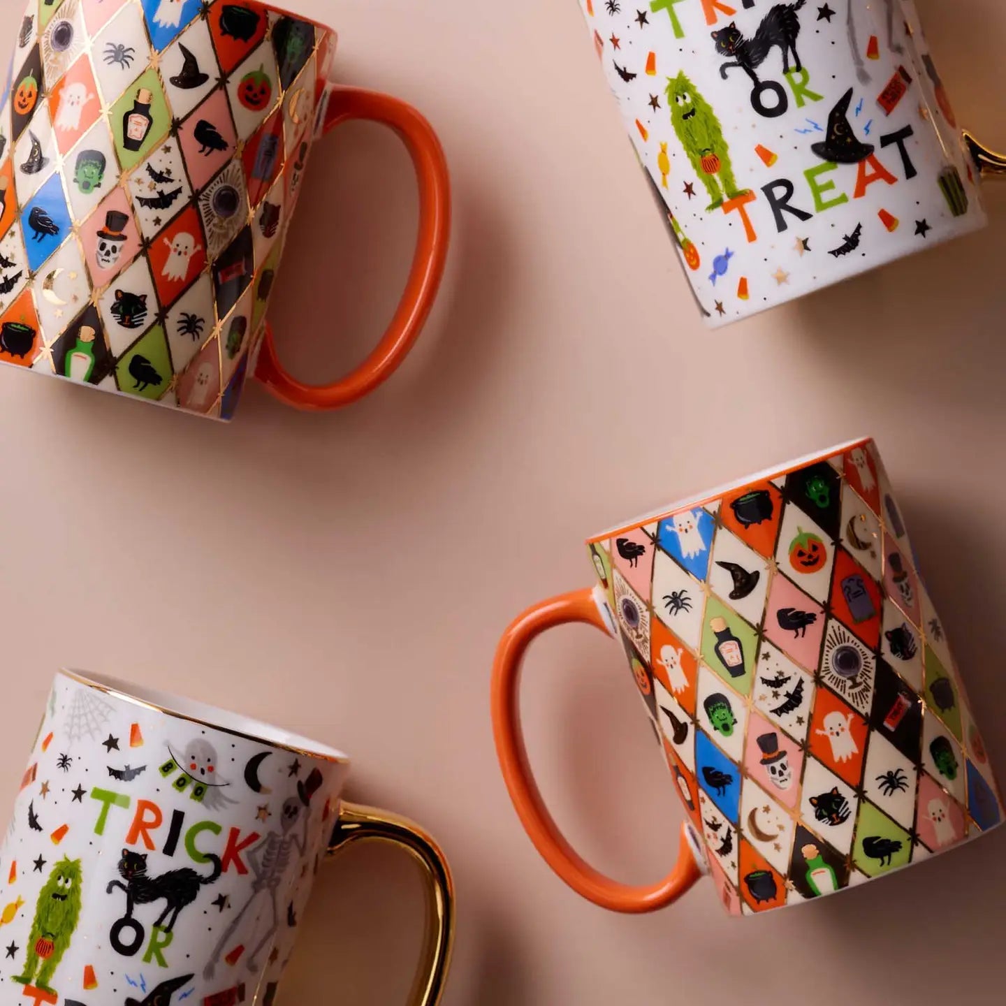 Halloween Argyle Porcelain Mug