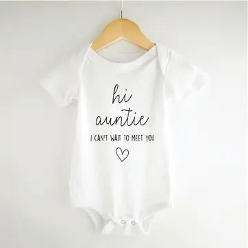 Hi Auntie I Can't Wait to Meet You - Baby Announcement Onesie