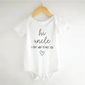 Hi Uncle I Can't Wait to Meet You - Baby Announcement Onesie