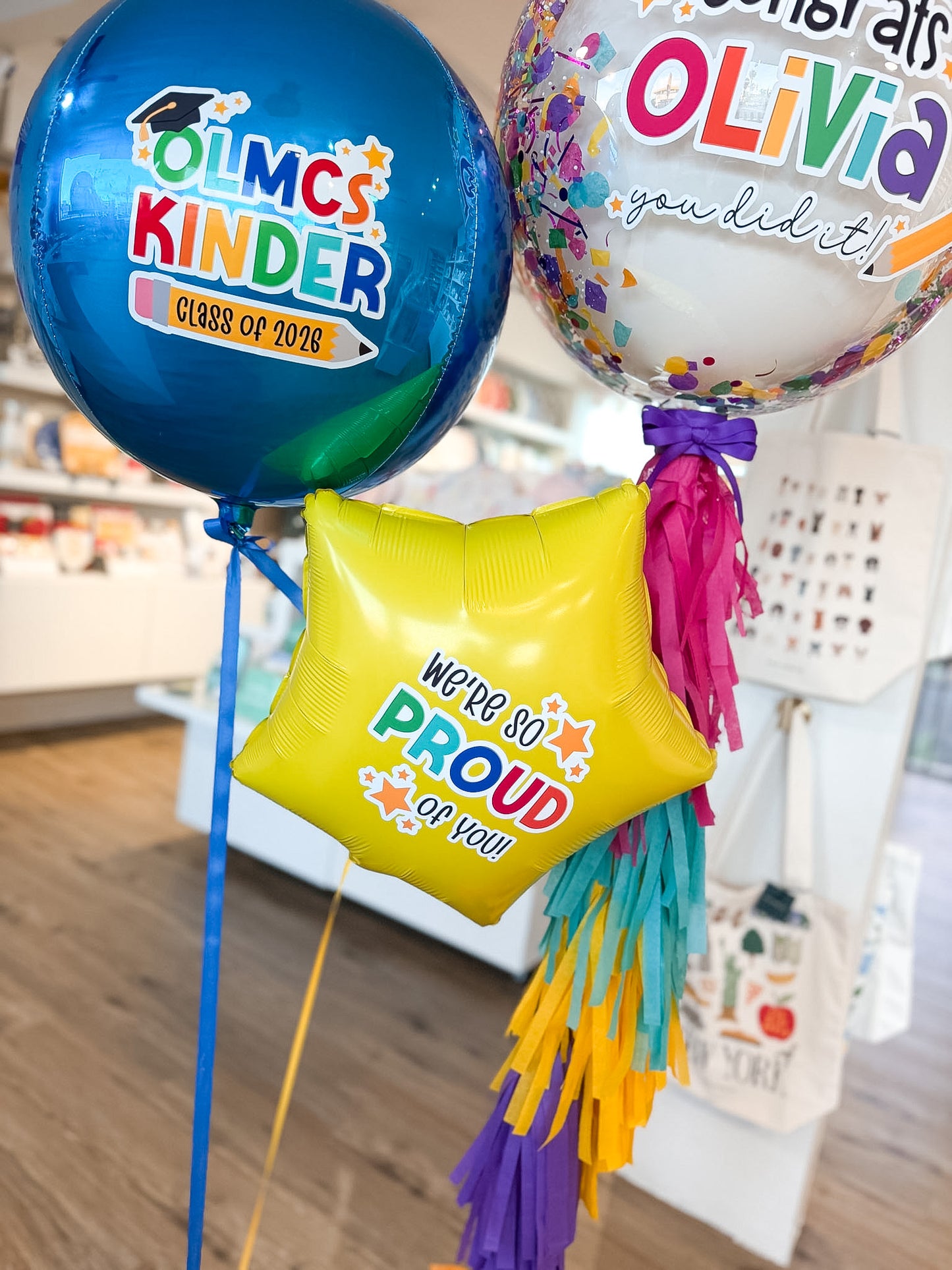 Berry Bloom Graduation Confetti Balloon + Foils Bouquet