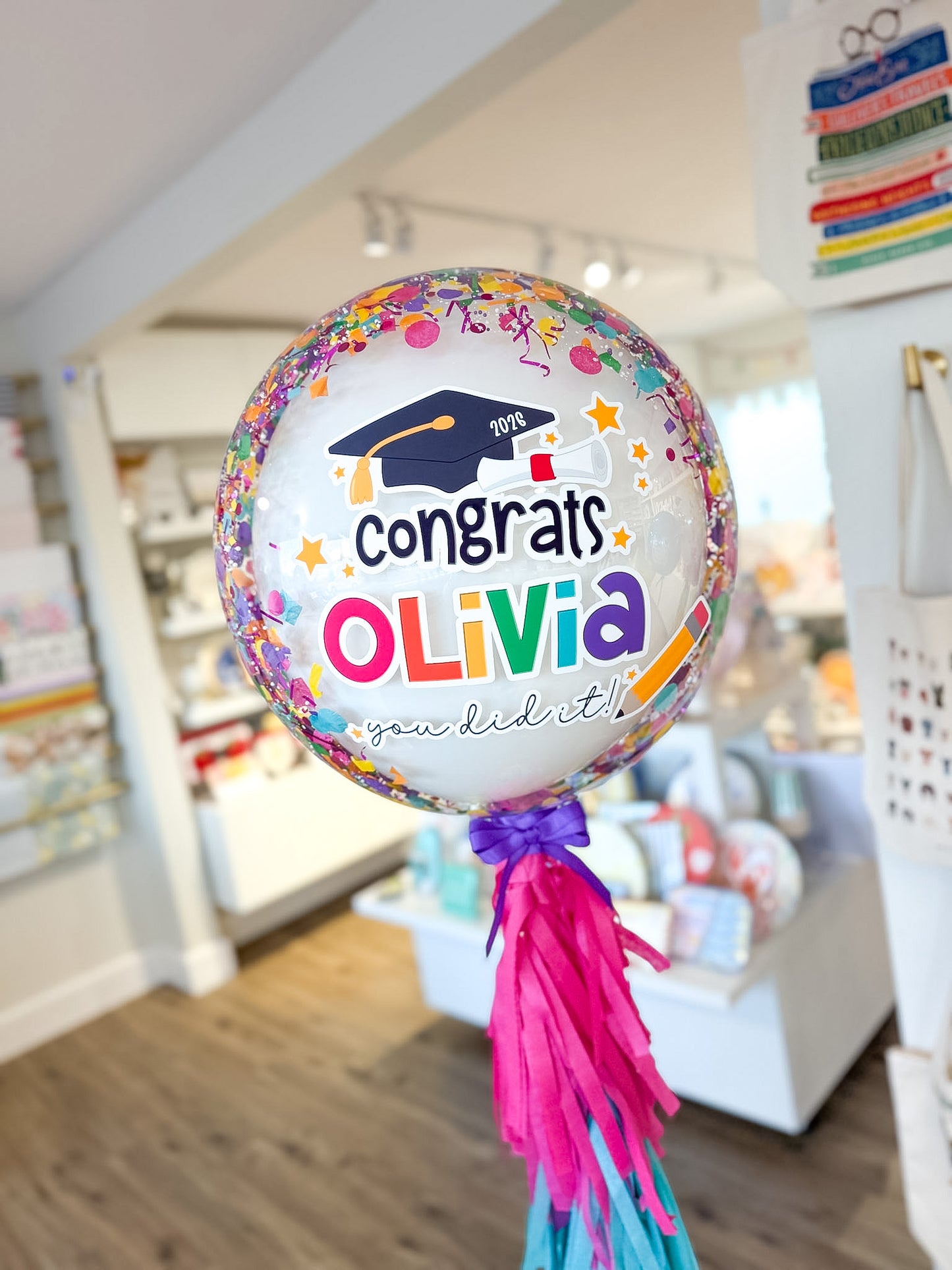Berry Bloom Graduation Confetti Balloon