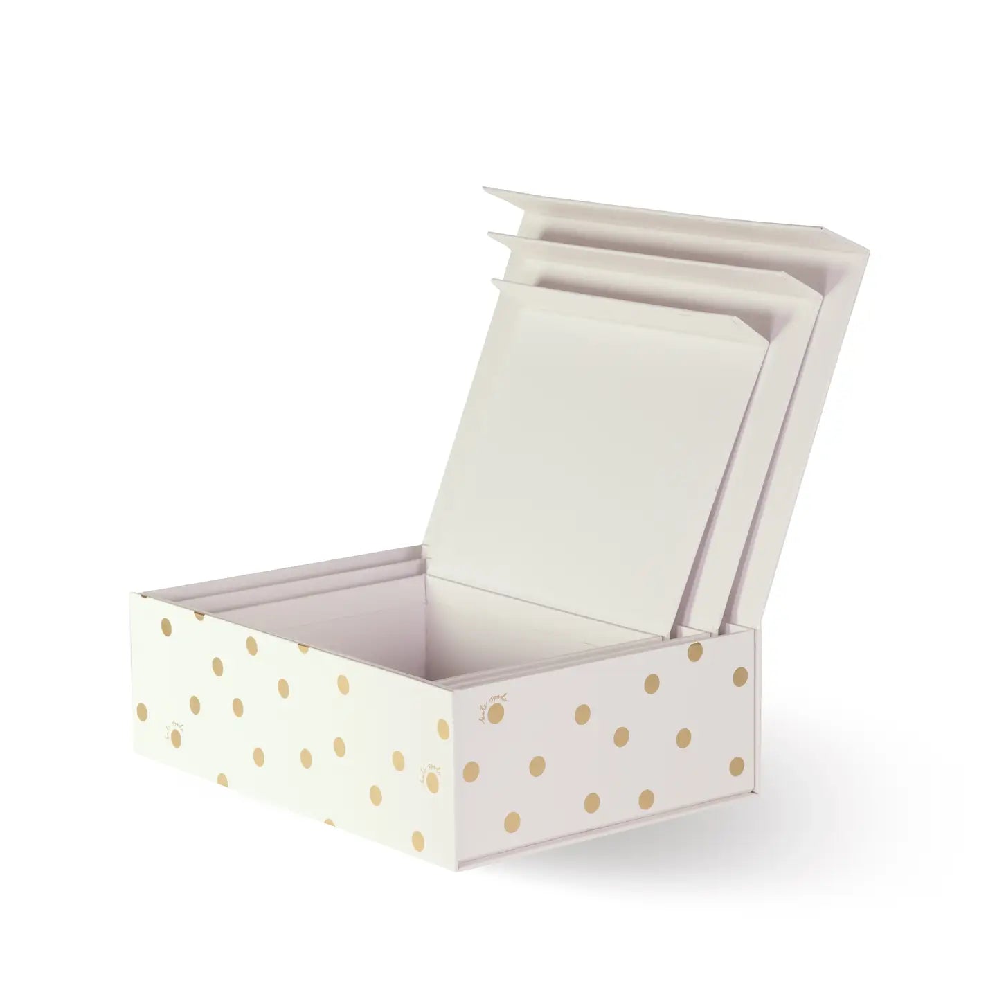Gold Dot with Script Gift Boxes