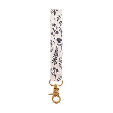 Pressed Floral Wristlet Keychain