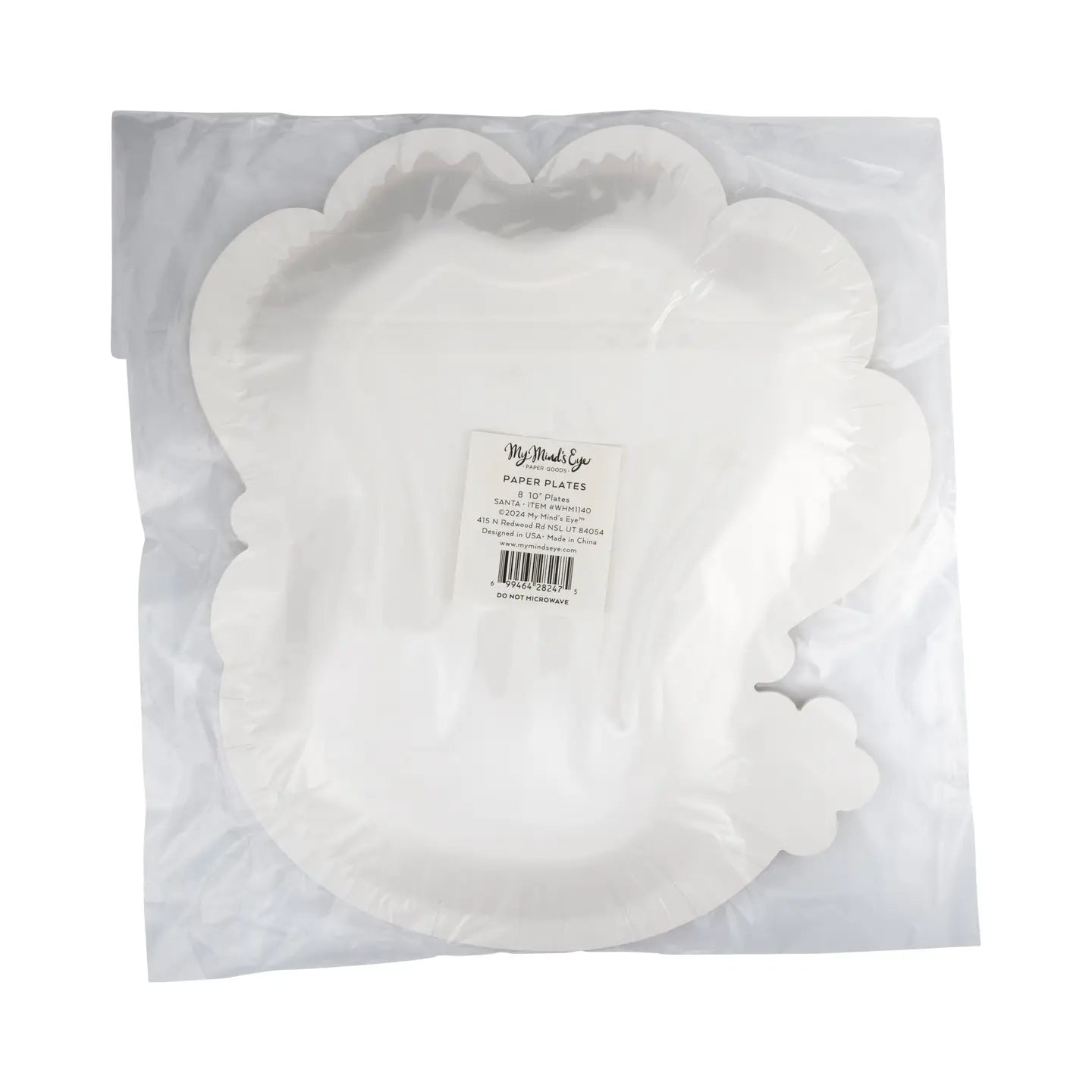 Santa Face Shaped Paper Plate