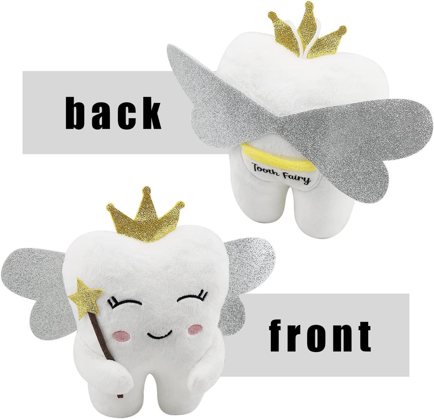 Tooth fairy pillow with shiny wings