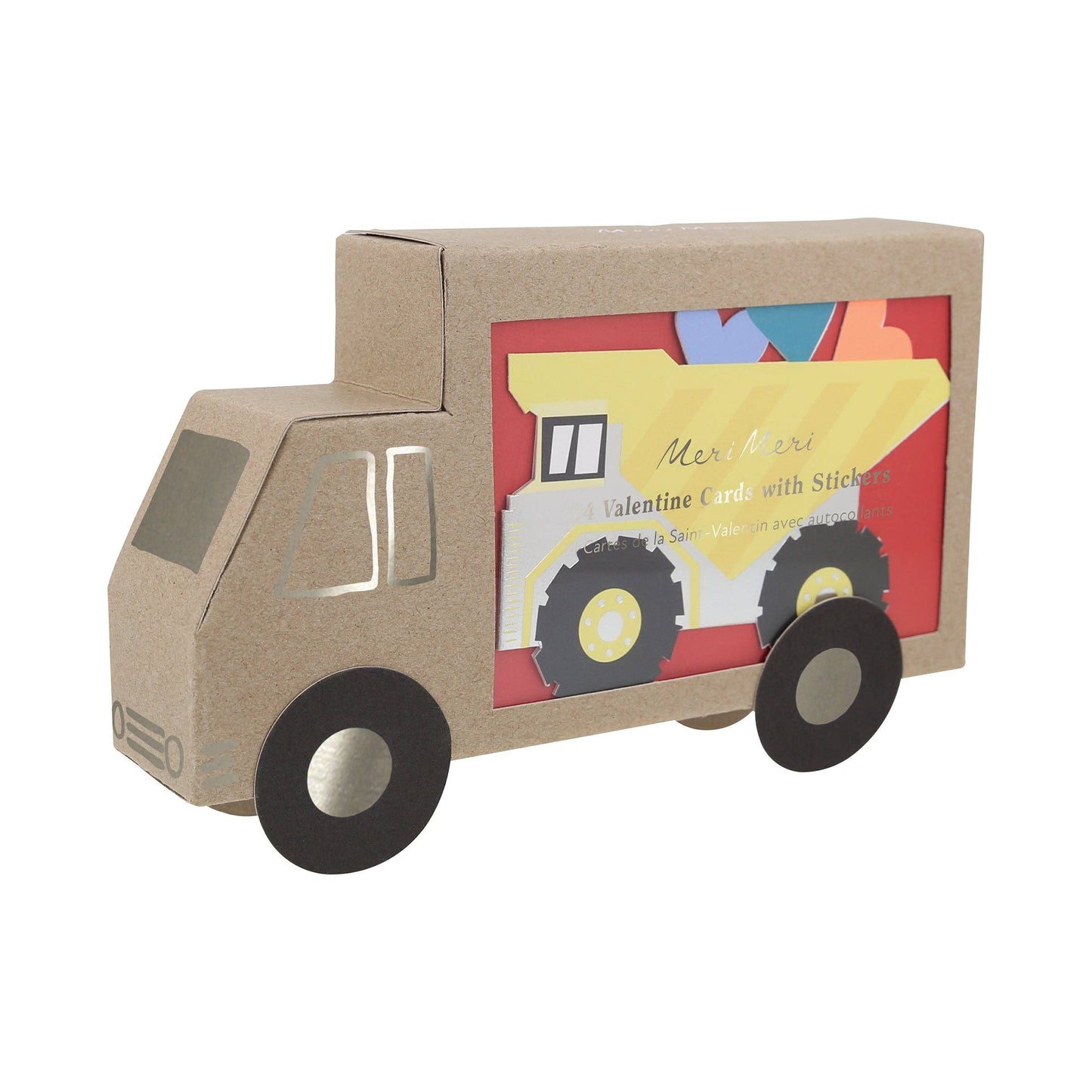 Truck Kids Valentine's Cards & Stickers Set