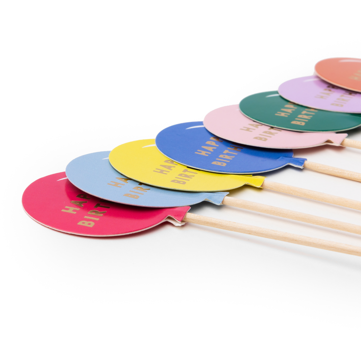 Multicolor Happy Birthday Cupcake Toppers