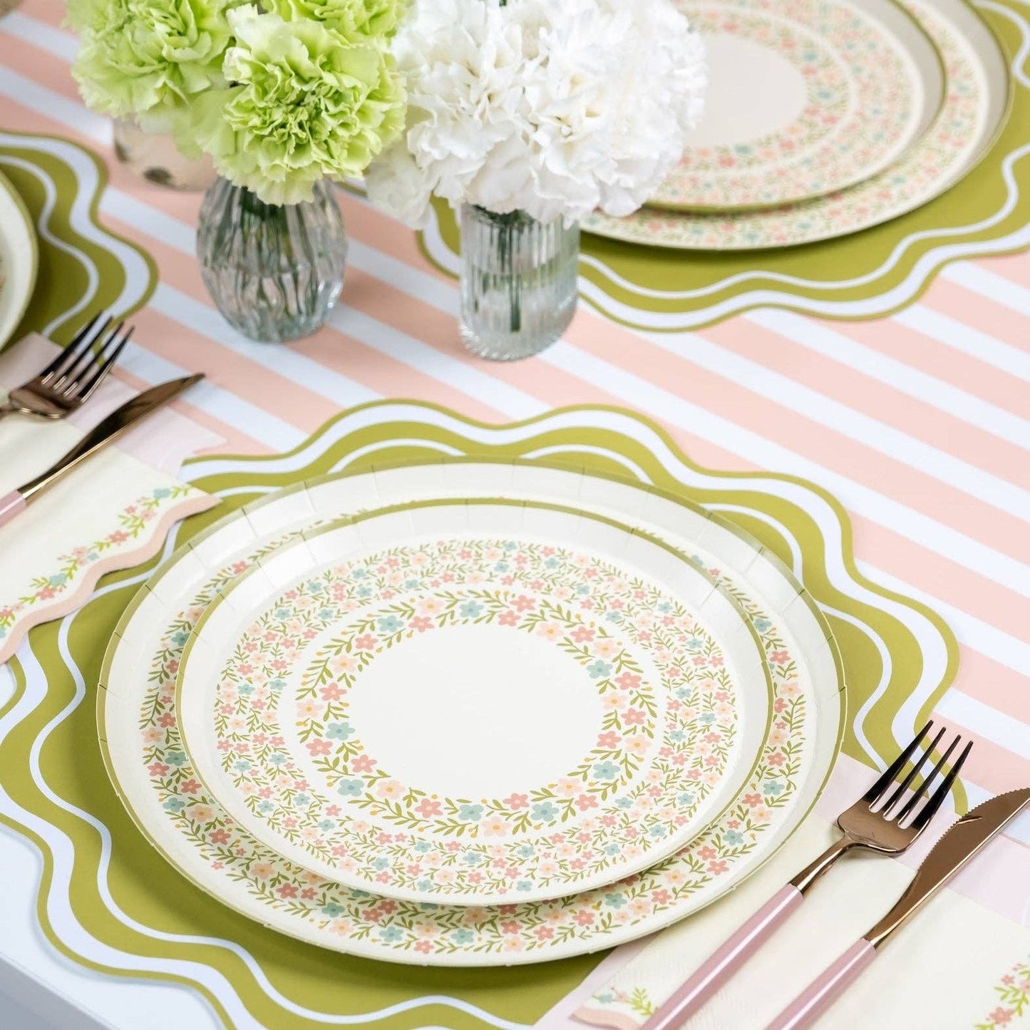 Baby Pink Striped Table Runners