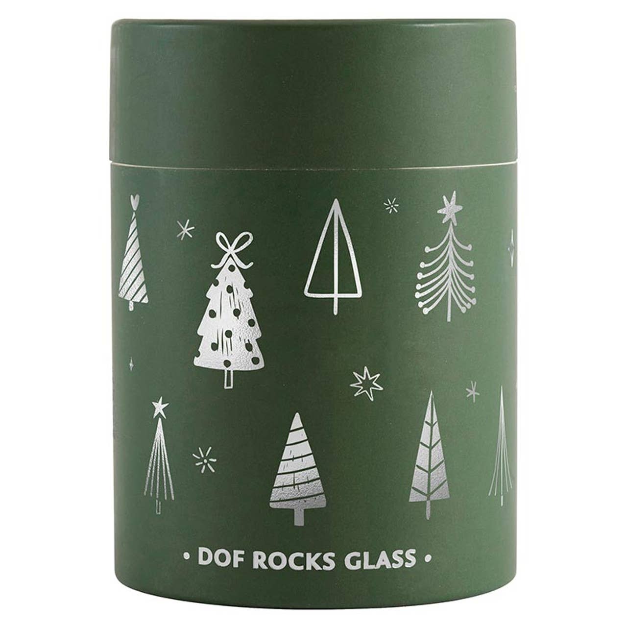 DOF Rocks Glass - Silver Trees: Hand Wash Only / Glass