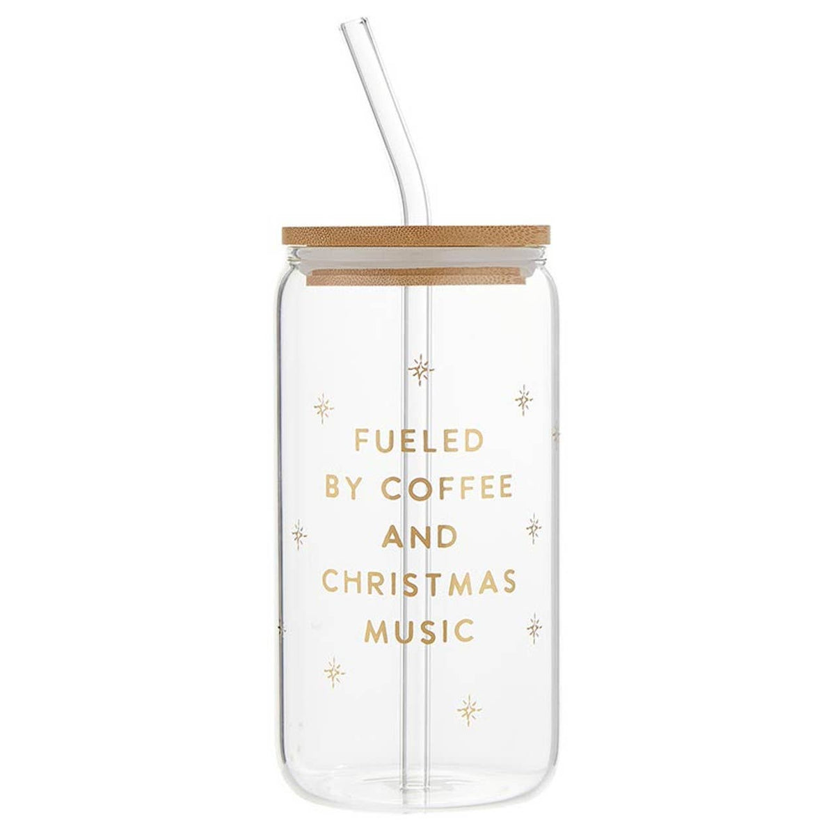 Fueled By Coffee - 16oz Glass Tumbler
