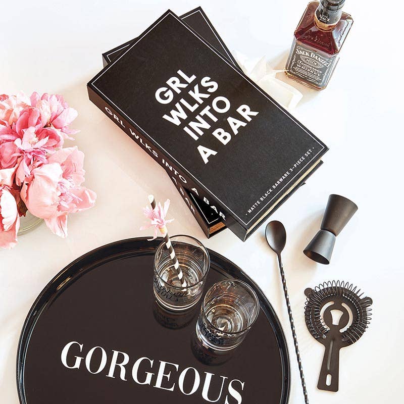 Matte Black Barware Book Box
