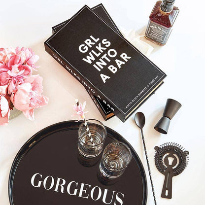 Matte Black Barware Book Box