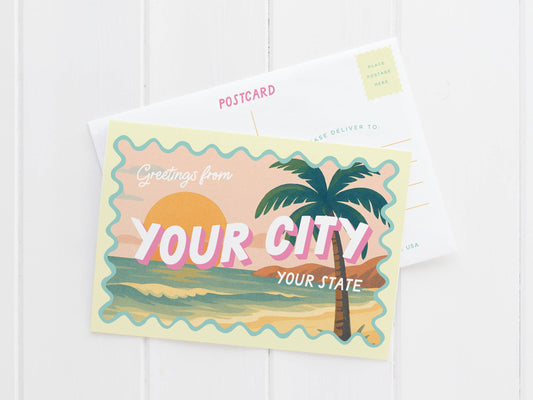 Custom Beach Scenery Postcard