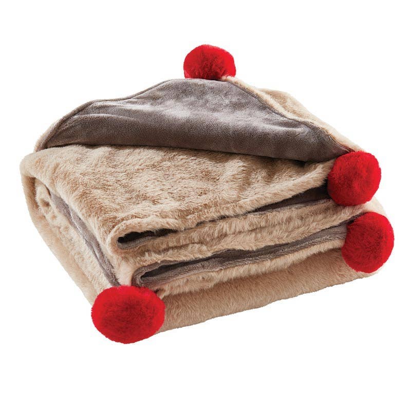 Plush Blanket with Gift Box - Reindeer