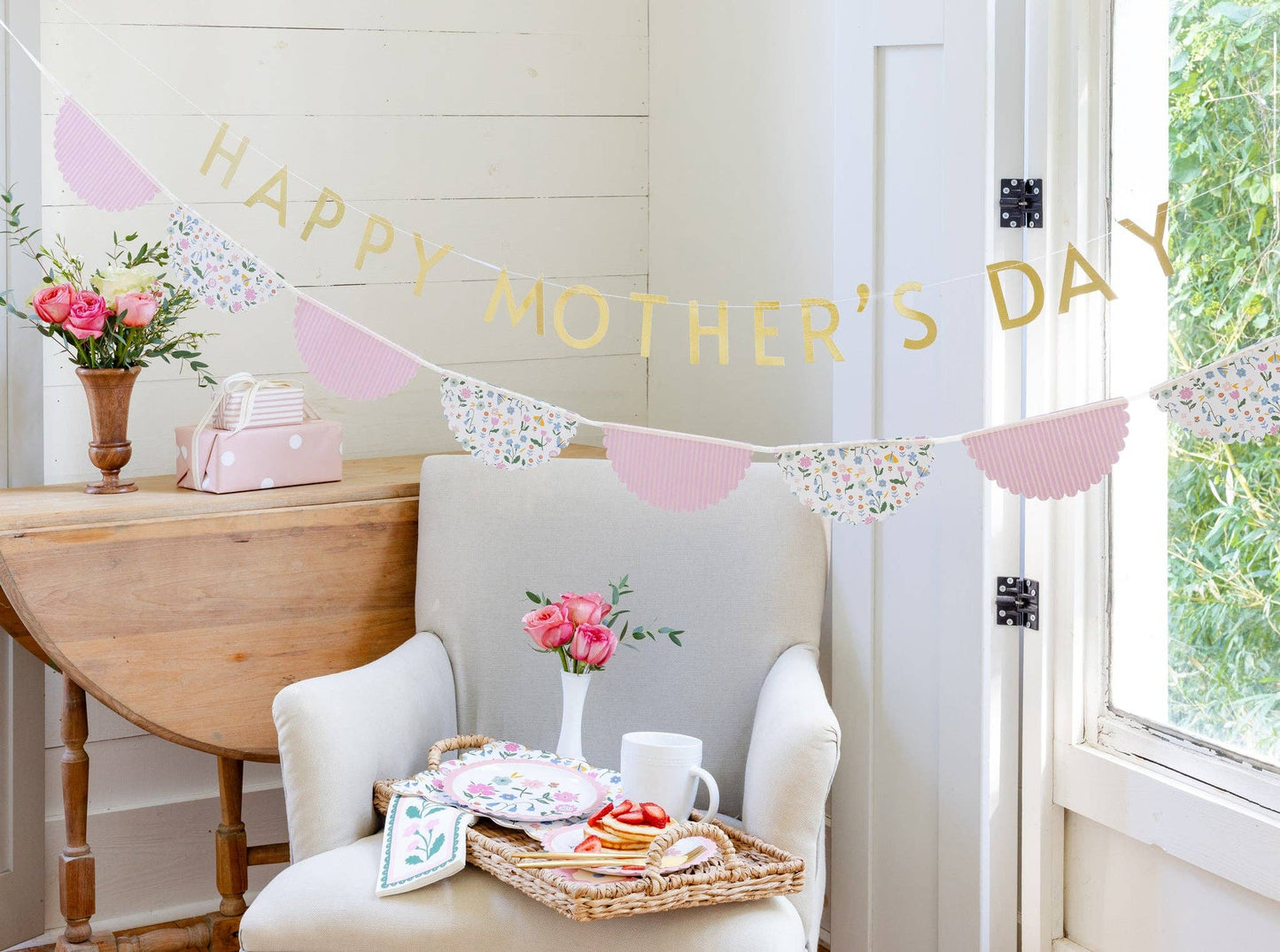 Floral Border Dinner Napkin