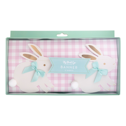 Bunnies with Ribbon Bows Banner