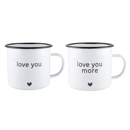 Love You More - Enamel Mug Set