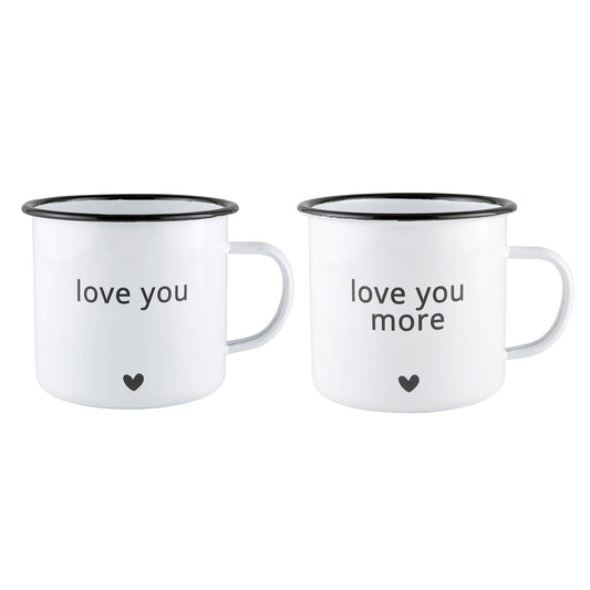Love You More - Enamel Mug Set
