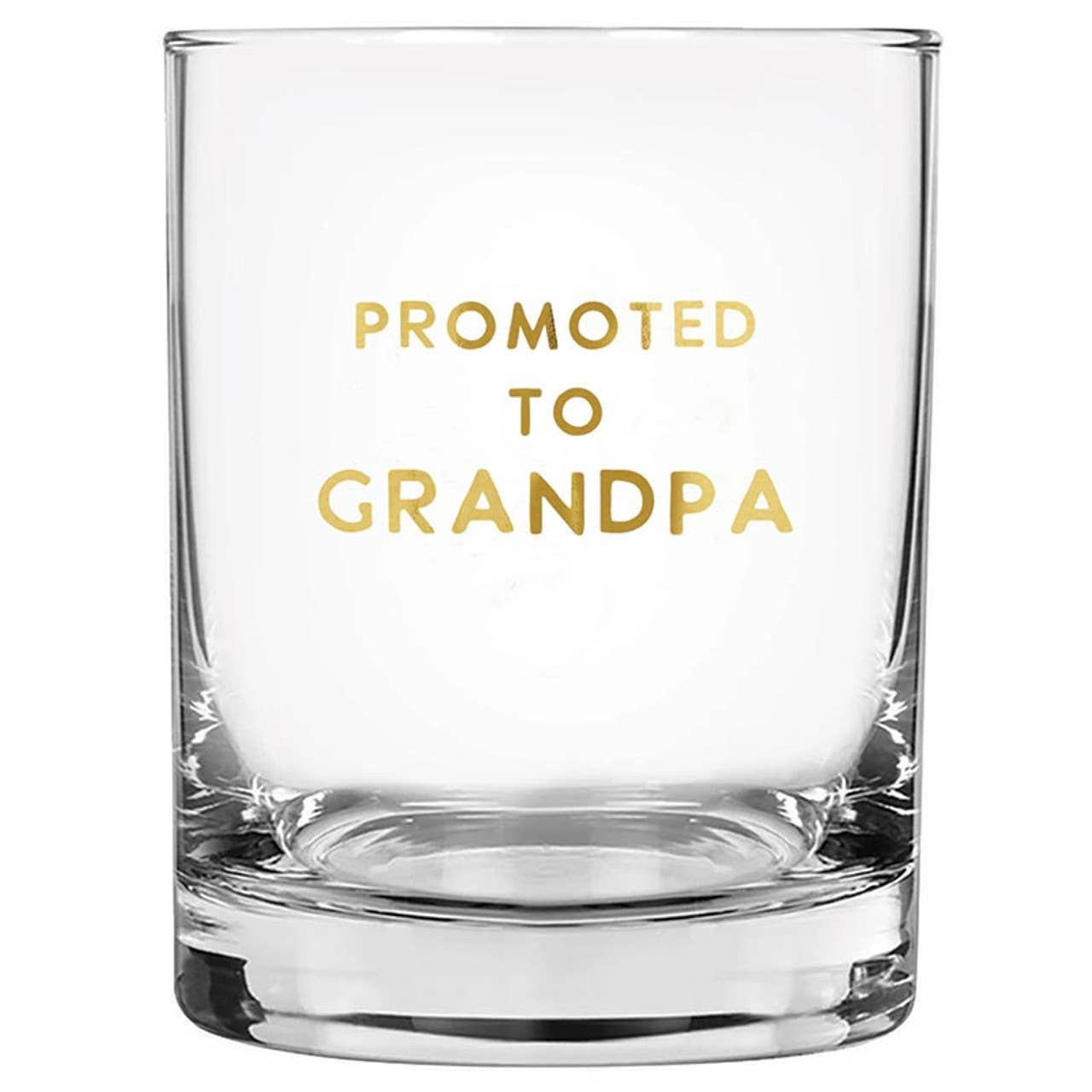 DOF Glass - Promoted to Grandpa: Hand Wash Only / Glass / 4" H x 3.25" Dia, 14 oz