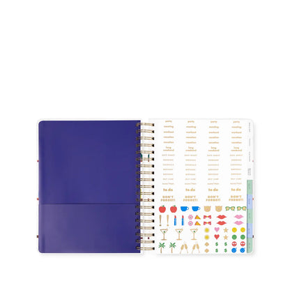 17 Month Mega Planner, Charmed Bookshelf Blue