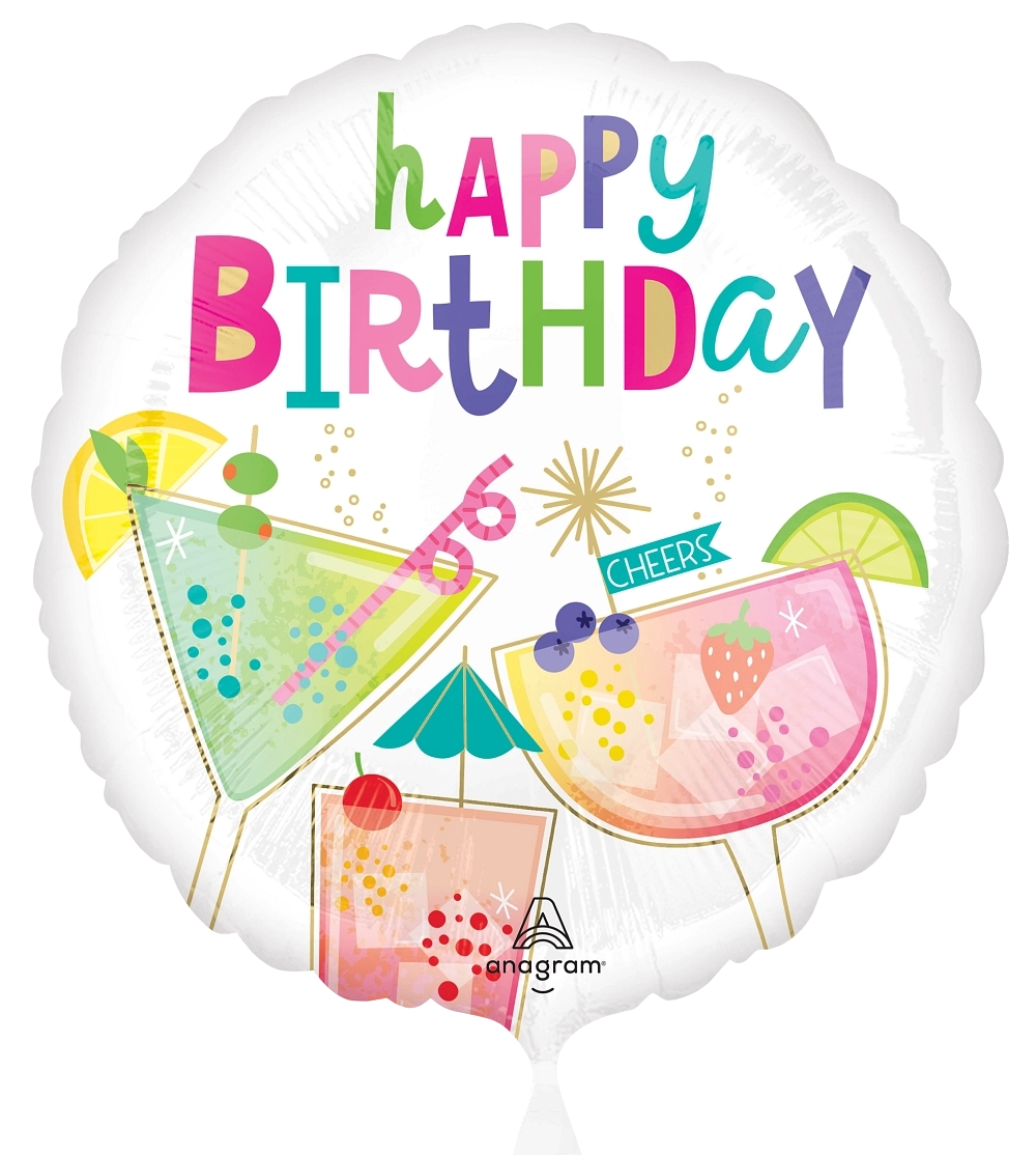 Cocktail Surprise Round Balloon (17")