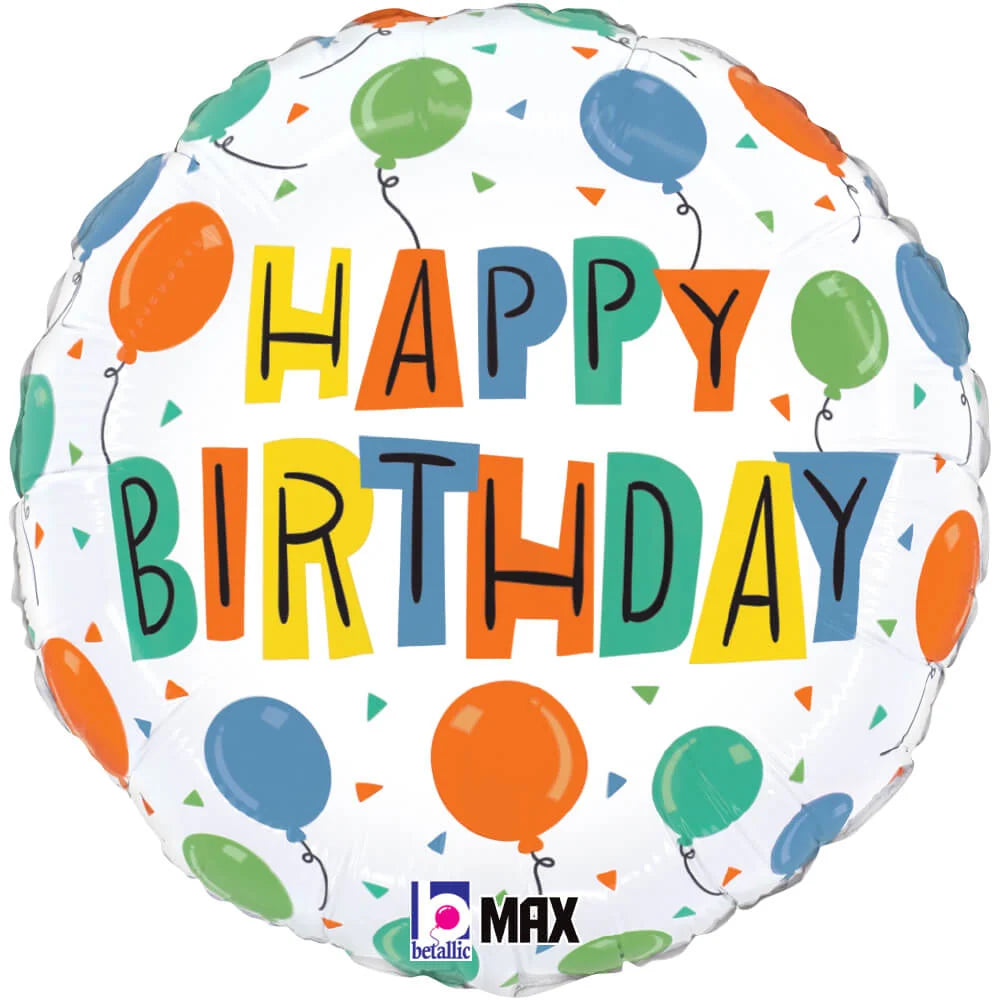 Happy Birthday Party Balloons - 18"
