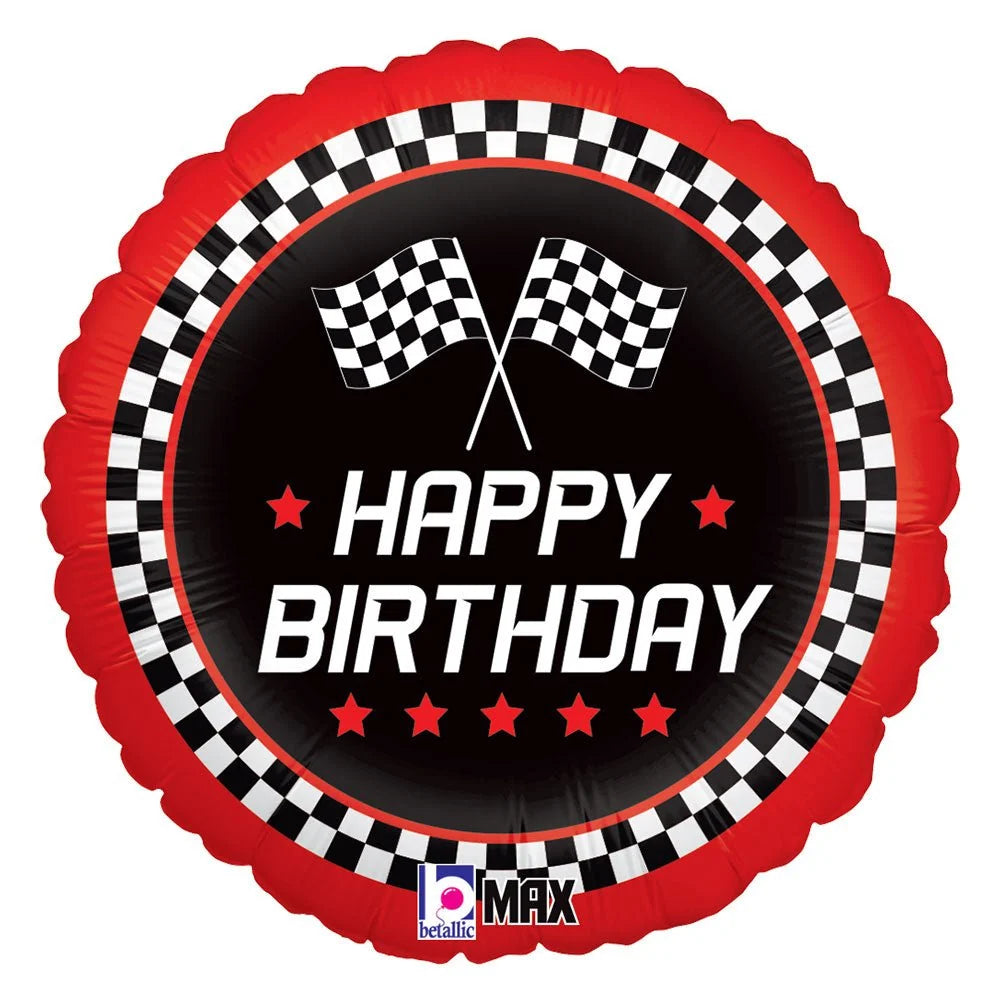 Checkered Flag Birthday Balloon - 18"