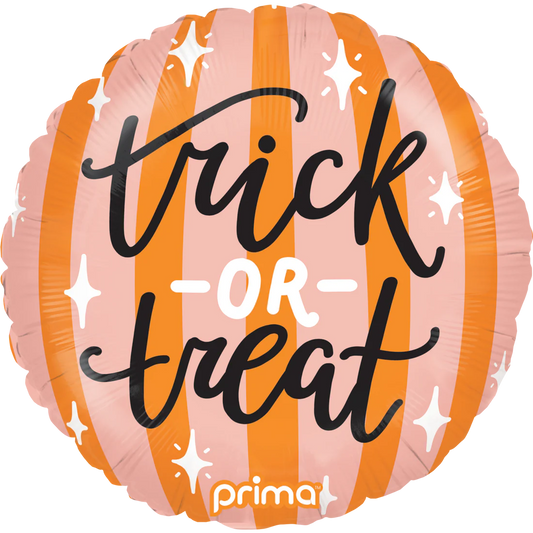 Round Trick-or-Treat Peach and Orange Stripes (18")