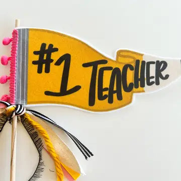 #1 Teacher Pennant Flag