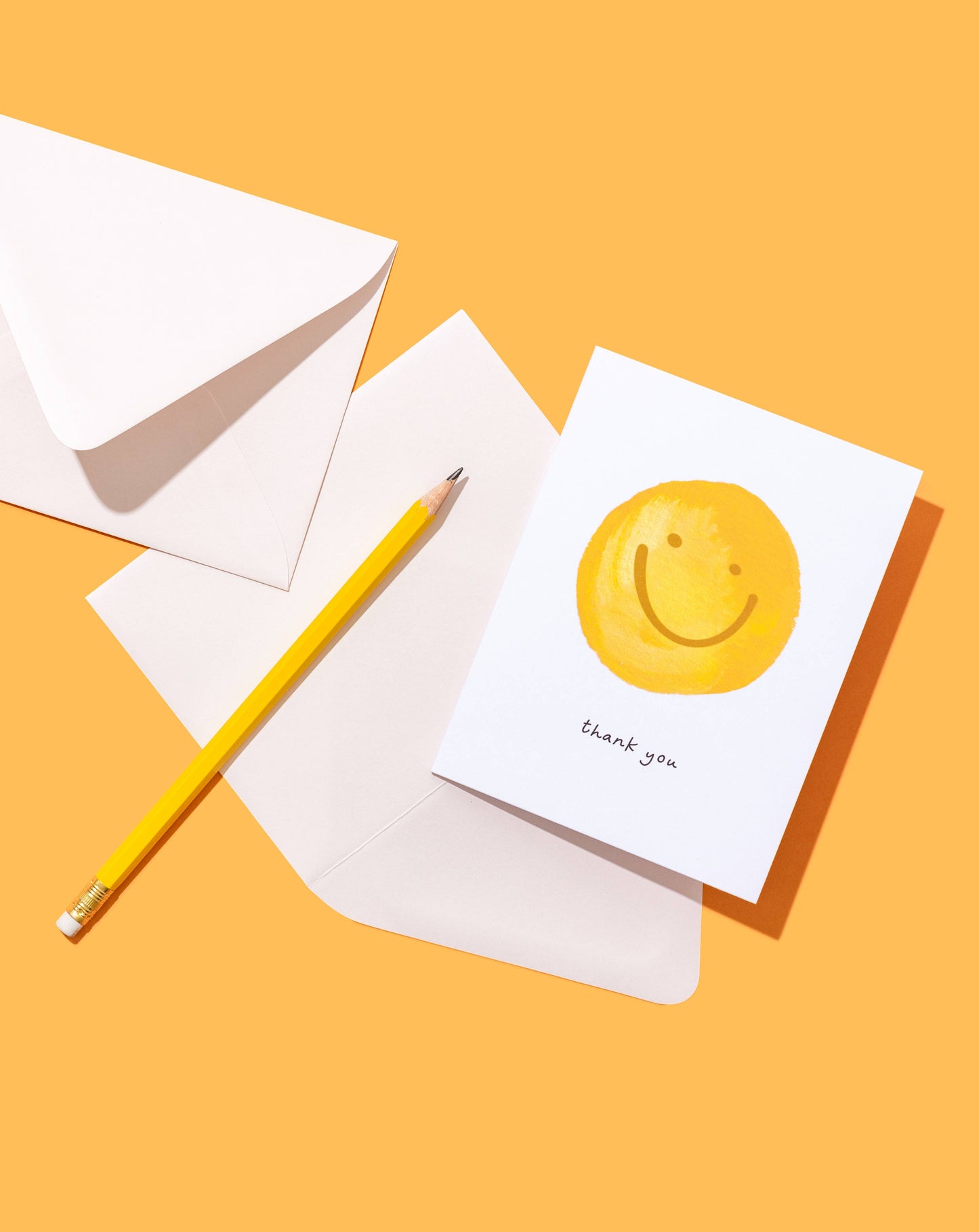 Yellow Smiley Thank You Greeting Card