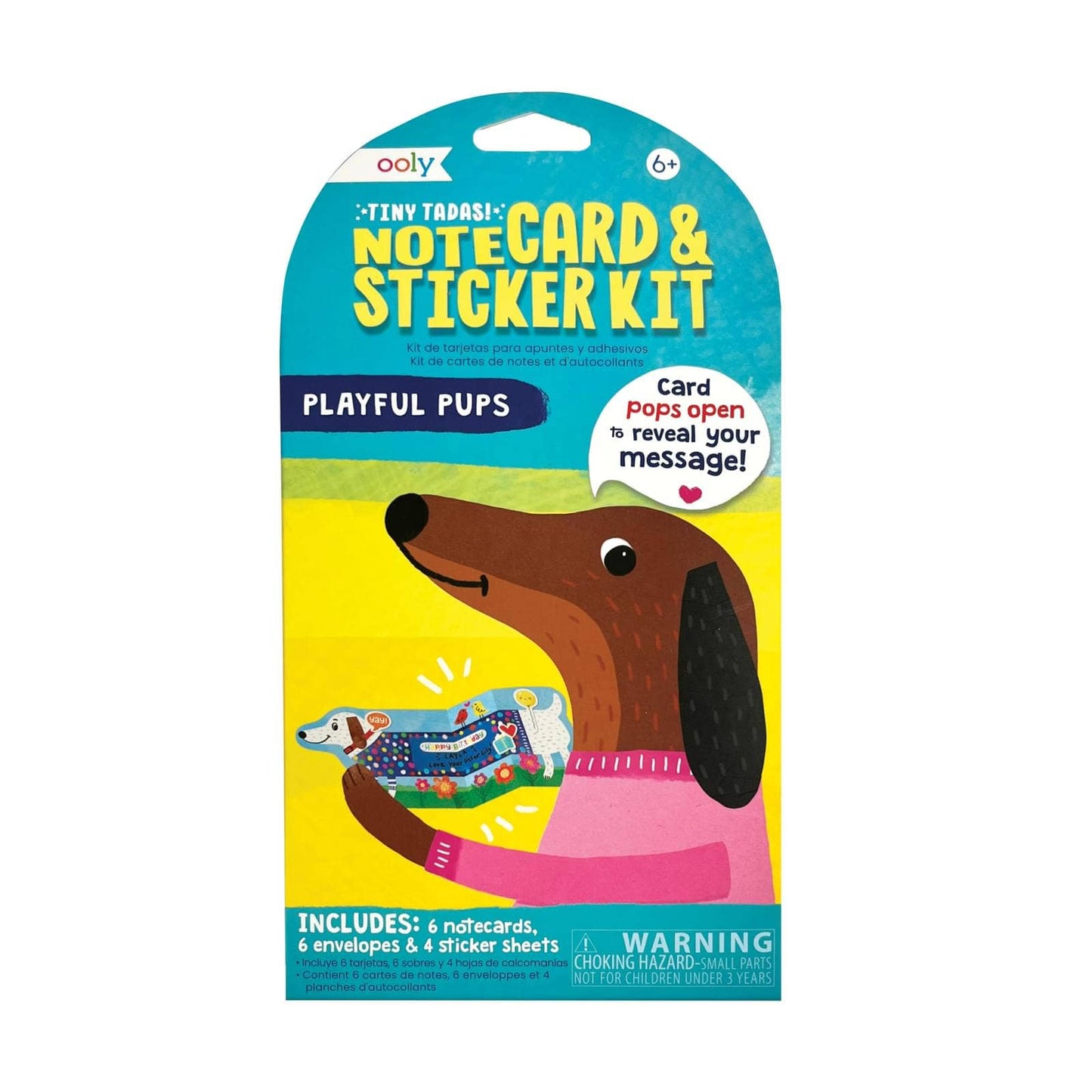 Tiny Tadas!: notecard & Sticker Kit - Playful Pups (Set of 16)